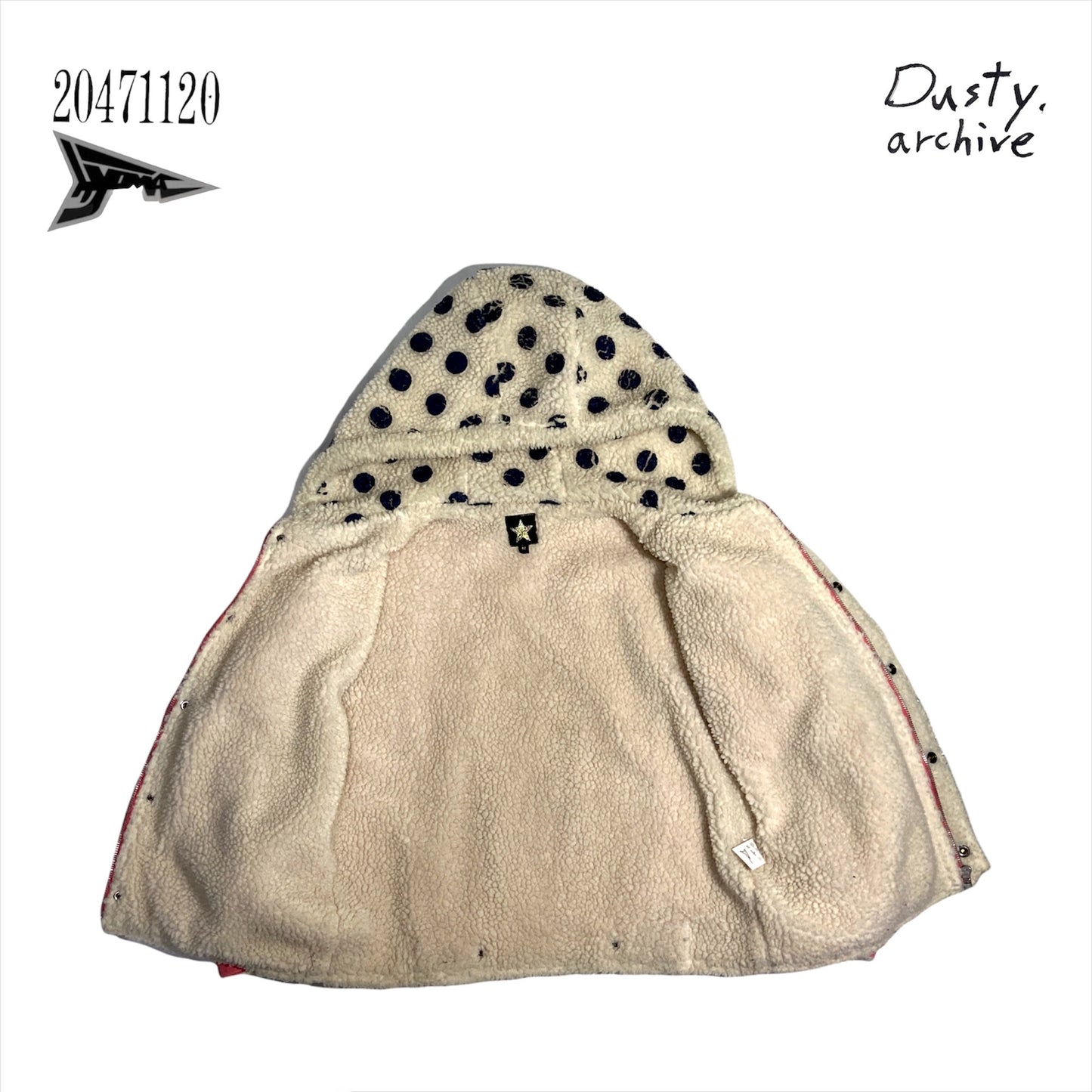 20471120 hyoma pink corduroy fur lining jacket with hood M