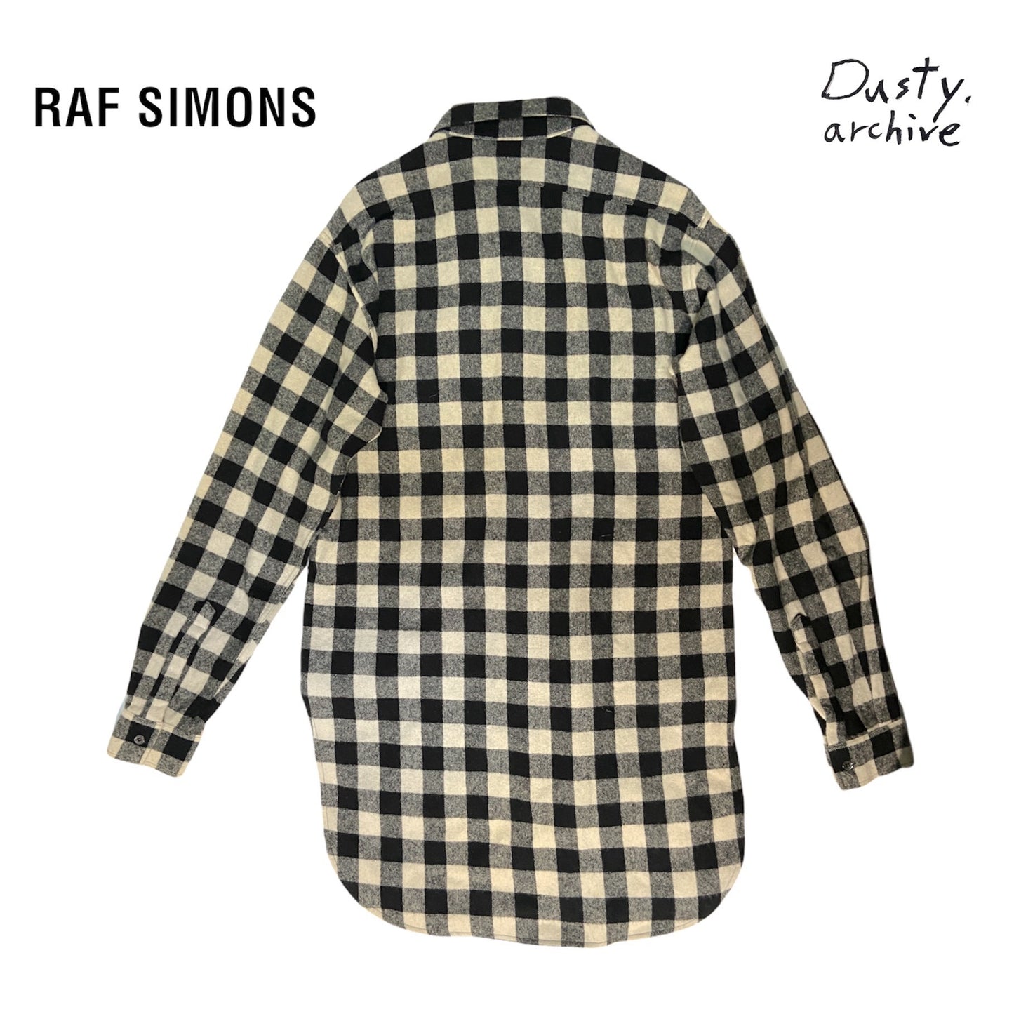 Raf simons fw04 waves wool blend flannel shirt 48