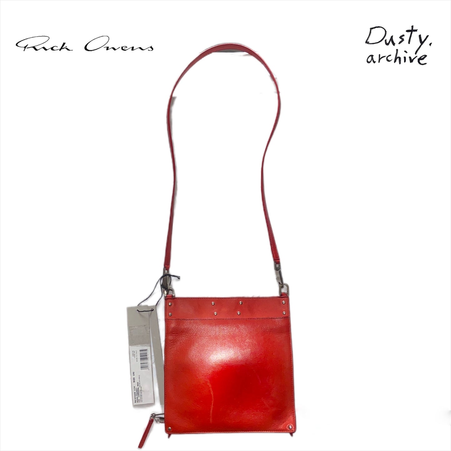 Rick owens cardinal red passport moon pocket sling bag