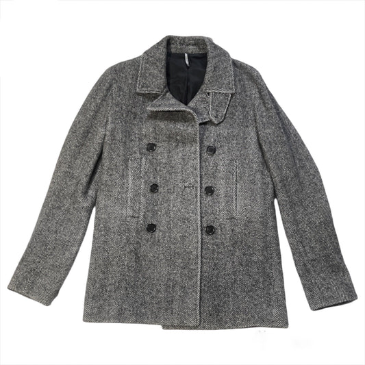 Dior homme grey wool blend military peacoat jacket 46