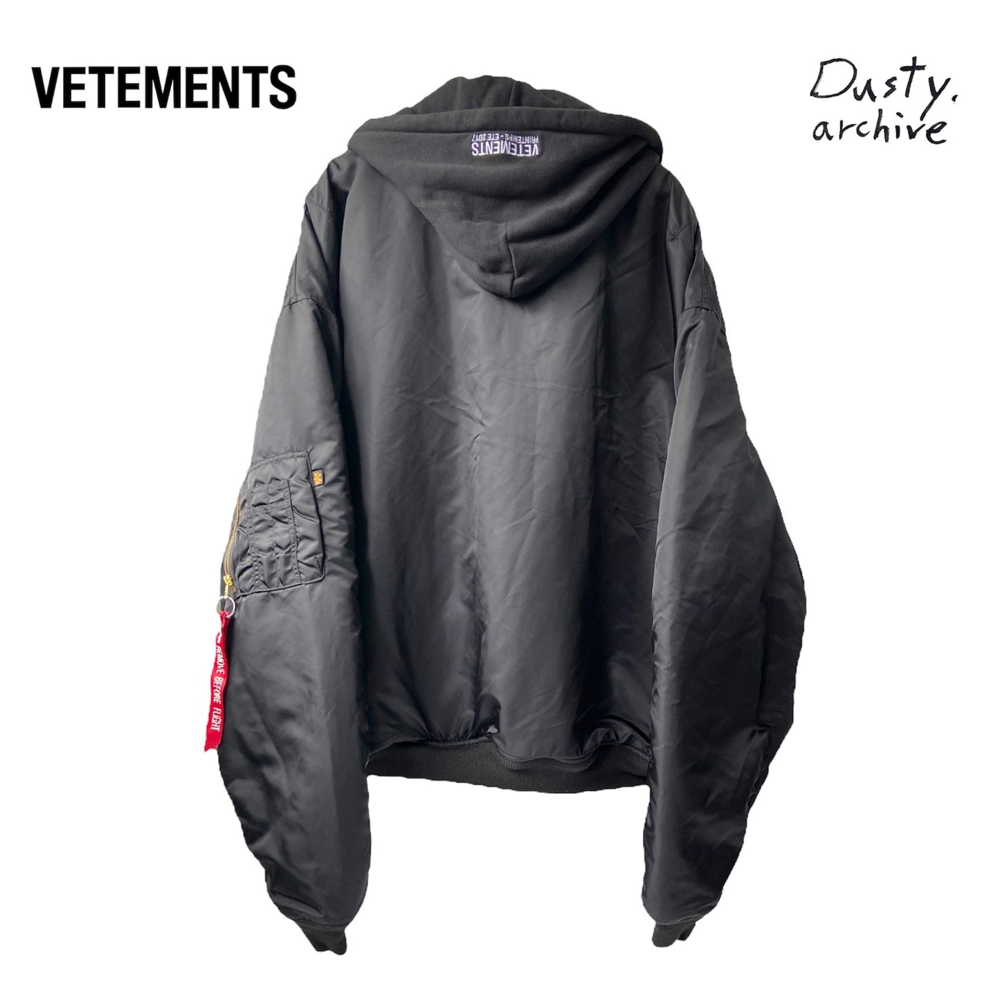 Vetements alpha industries black/orange reversible oversized bomber jacket L