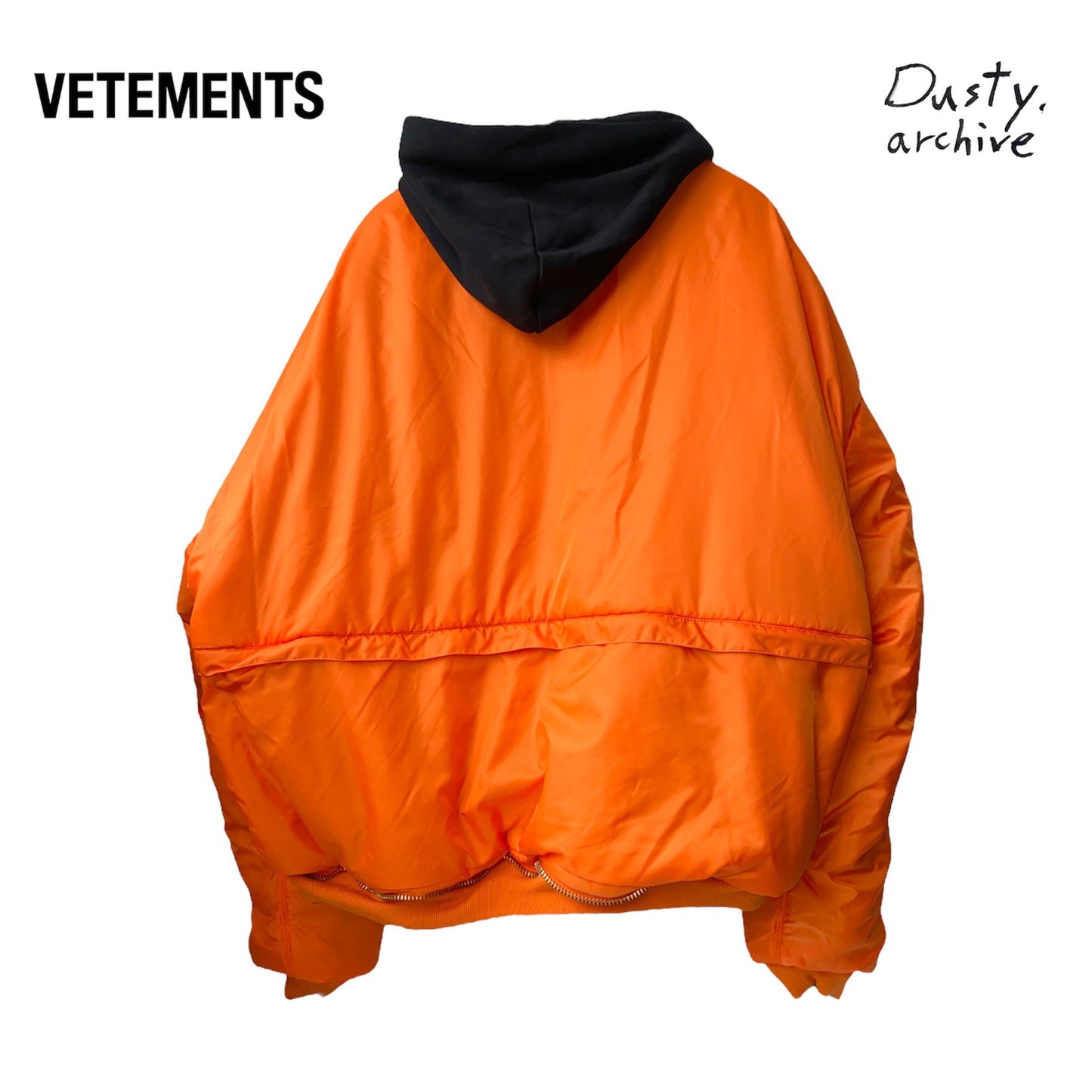 Vetements alpha industries black/orange reversible oversized bomber jacket L