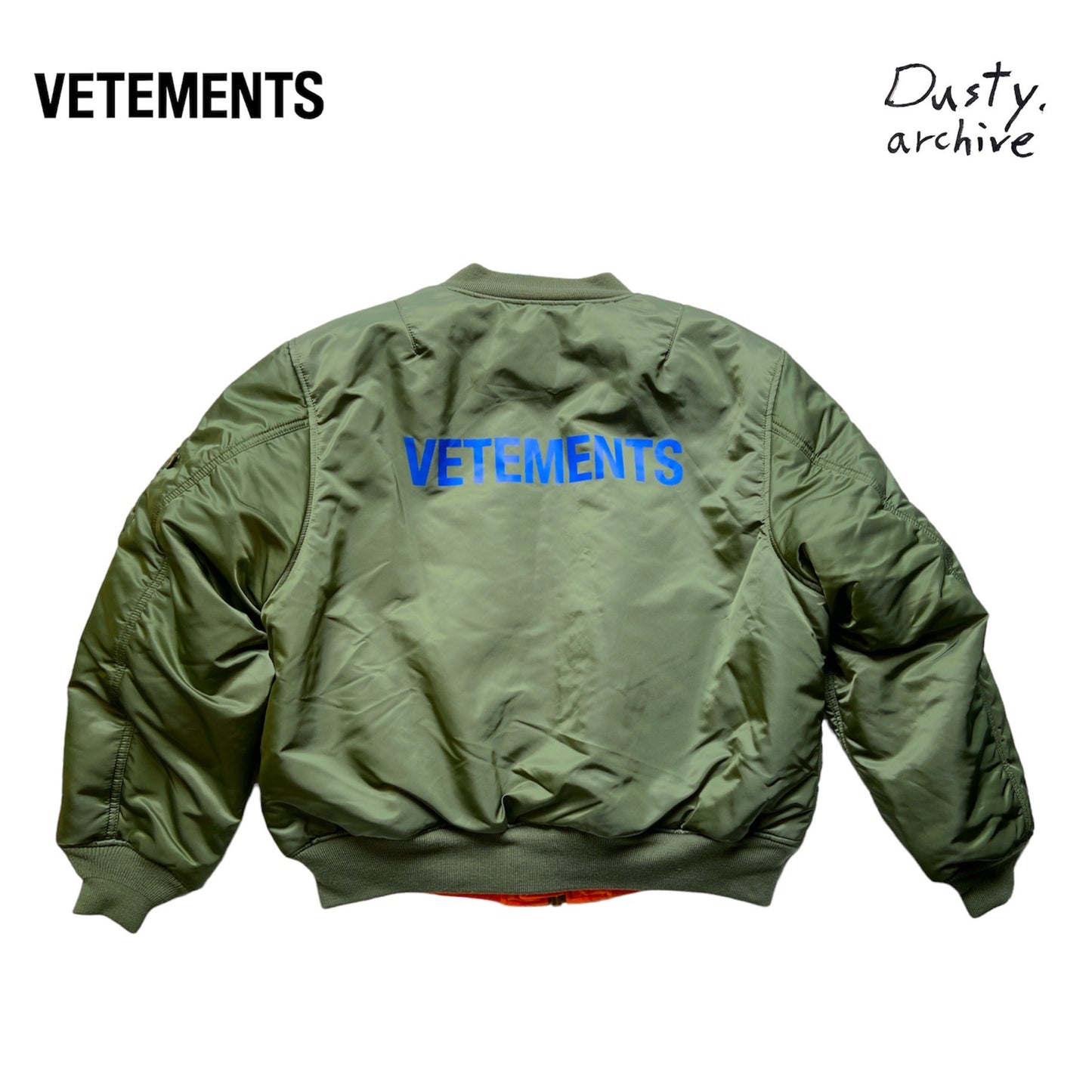 Vetements ss18 alpha green/ orange emoji oversized bomber