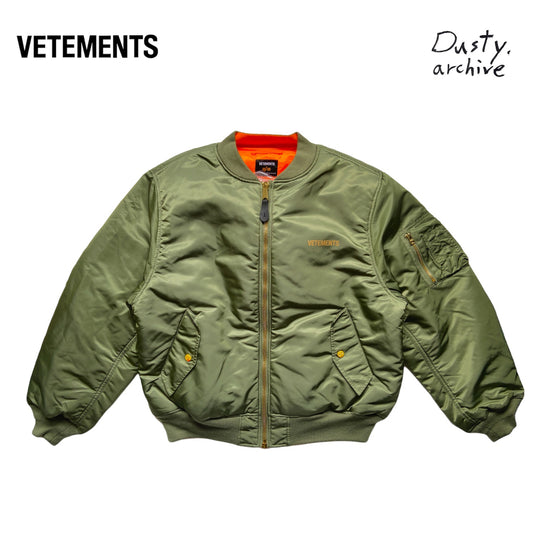 Vetements ss18 alpha green/ orange emoji oversized bomber