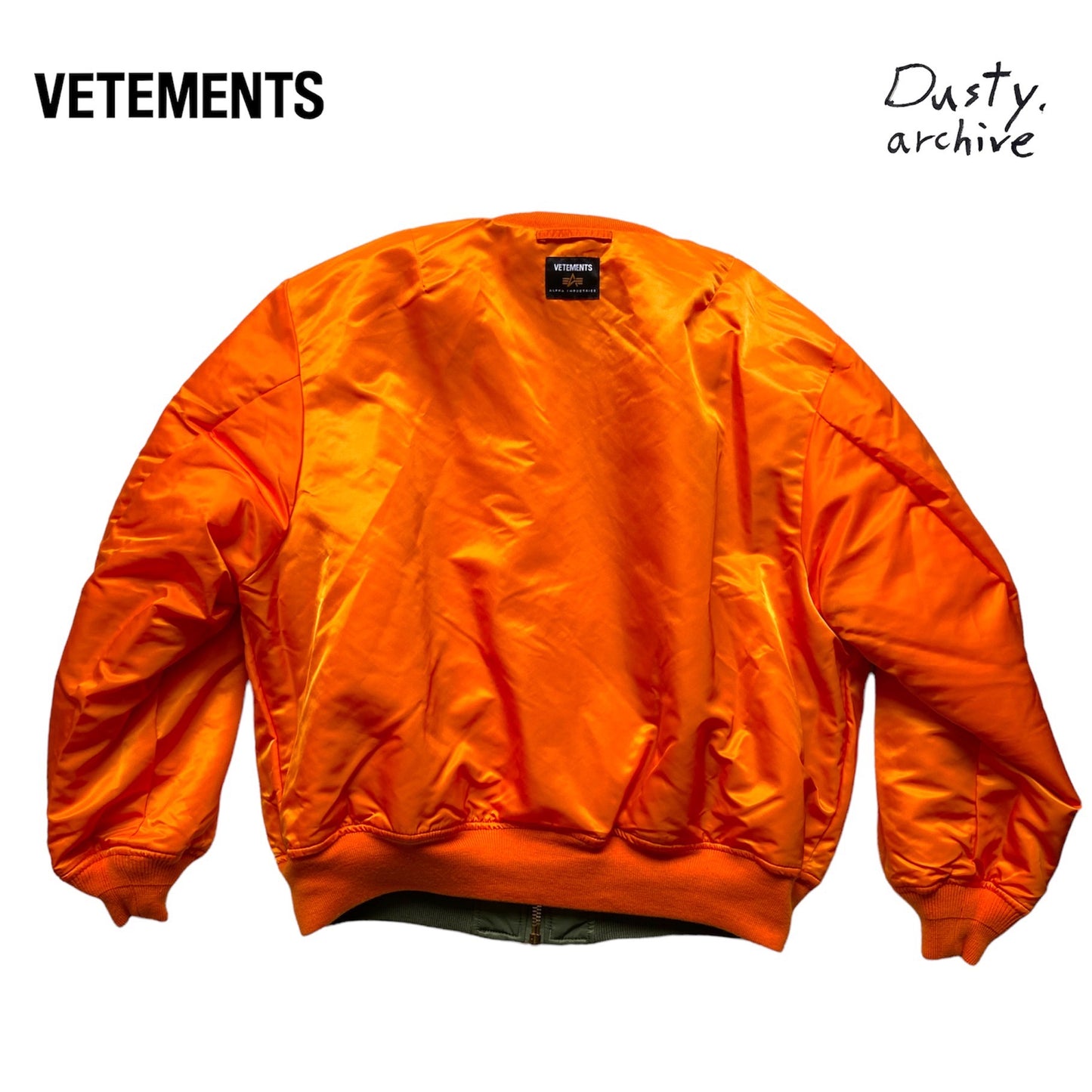 Vetements ss18 alpha green/ orange emoji oversized bomber