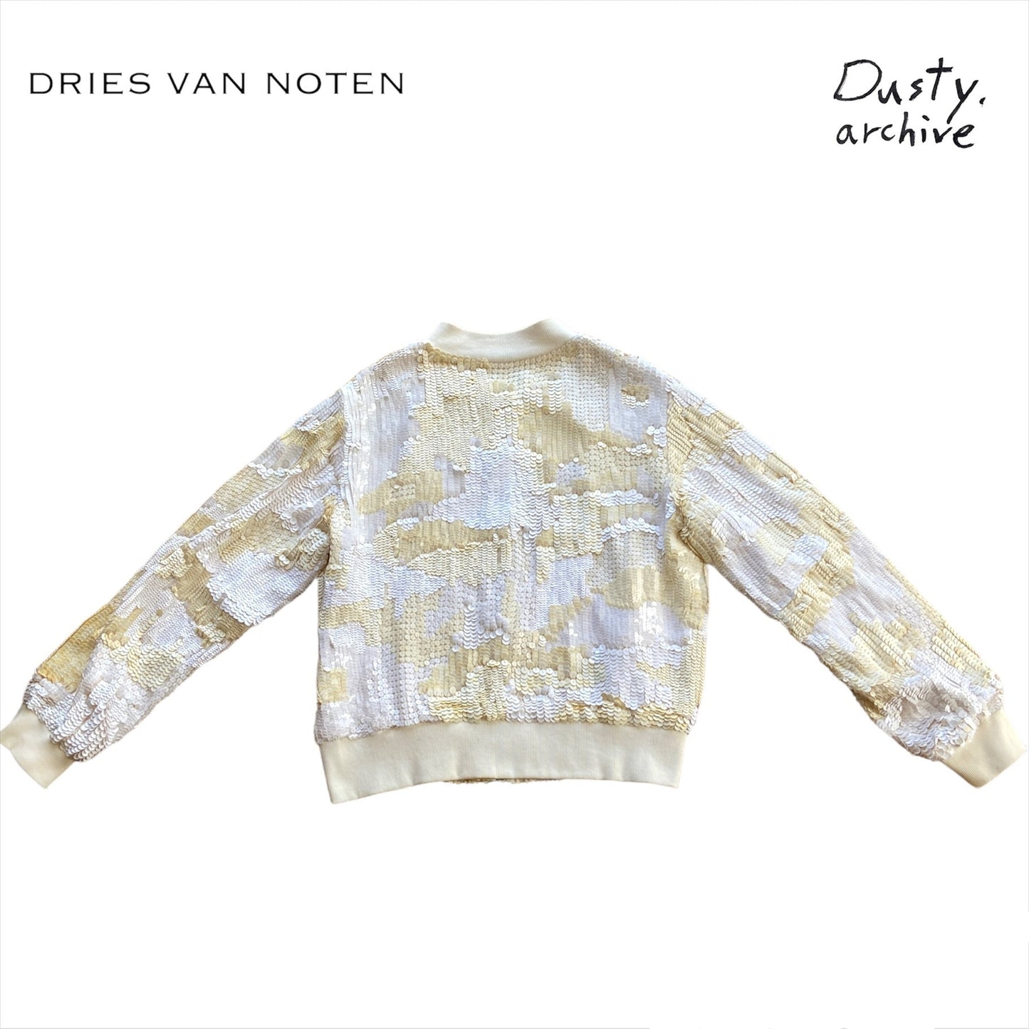 Dries van Noten cream sequin bomber M