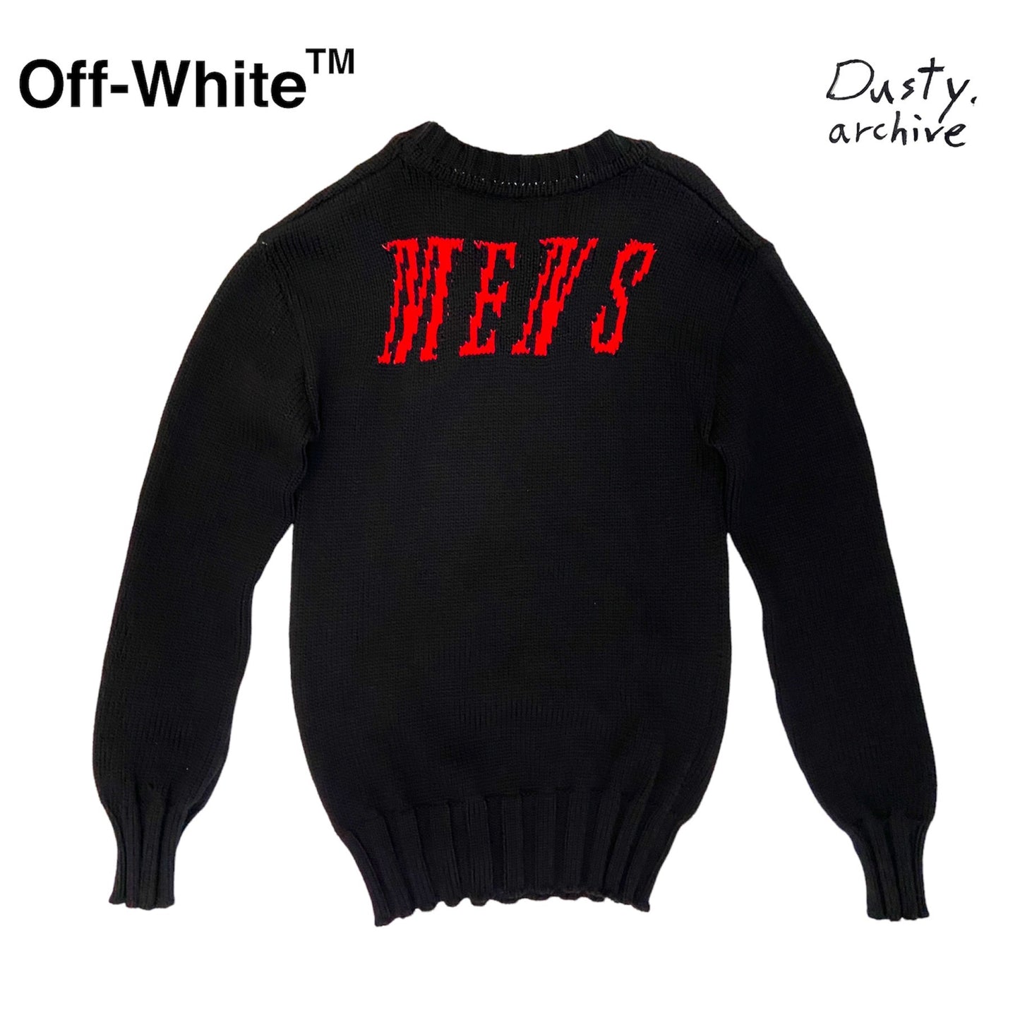 Off white spring 2017 scorpion mens red black cable knit sweater M