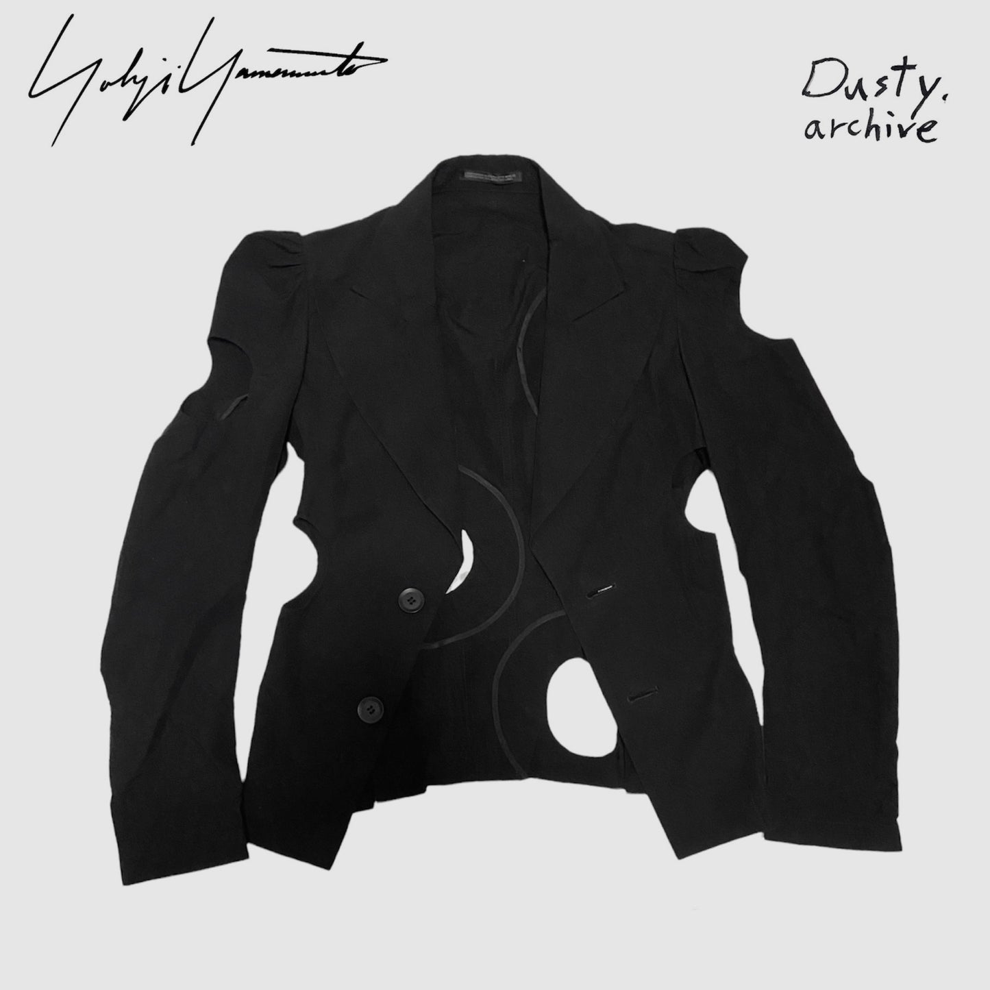 Yohji Yamamoto blazer jacket with circle cut holes 1