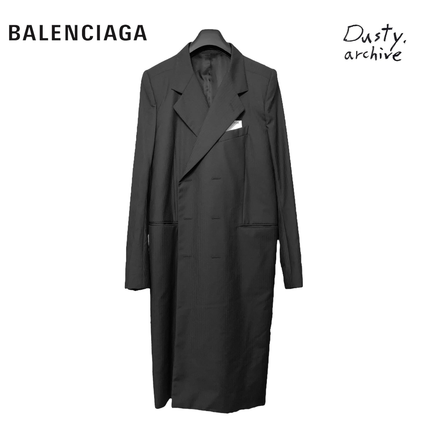 Balenciaga ss17 Double breasted coat with Shrunk shoulder padding 50