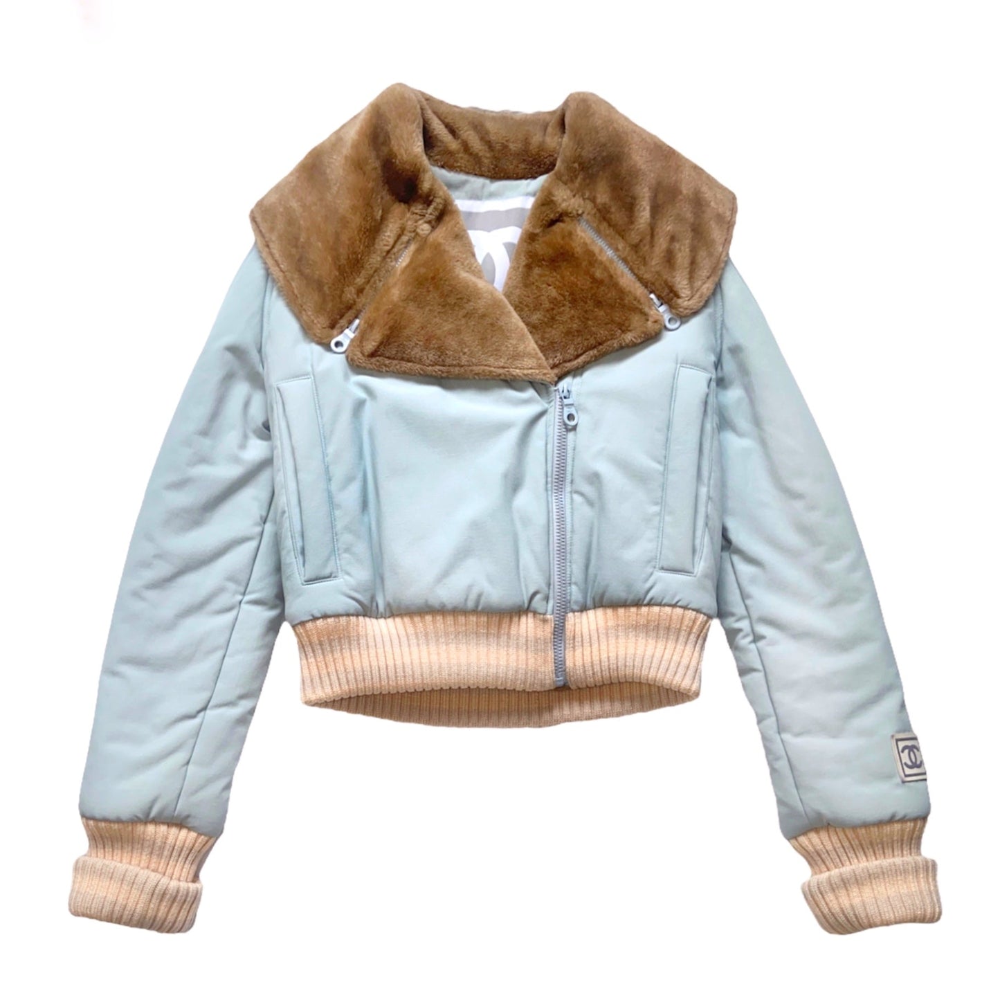 Chanel fall 2001 cropped ski jacket with fur lining 38