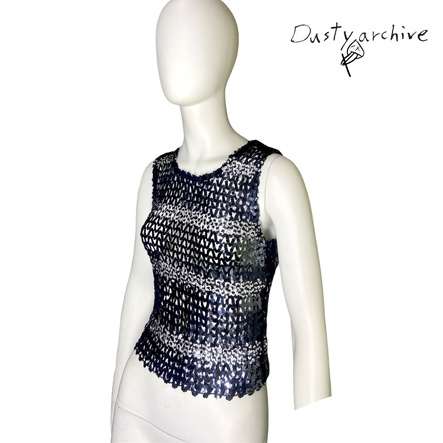 Dolce & Gabanna 90s sequins open knit top 44