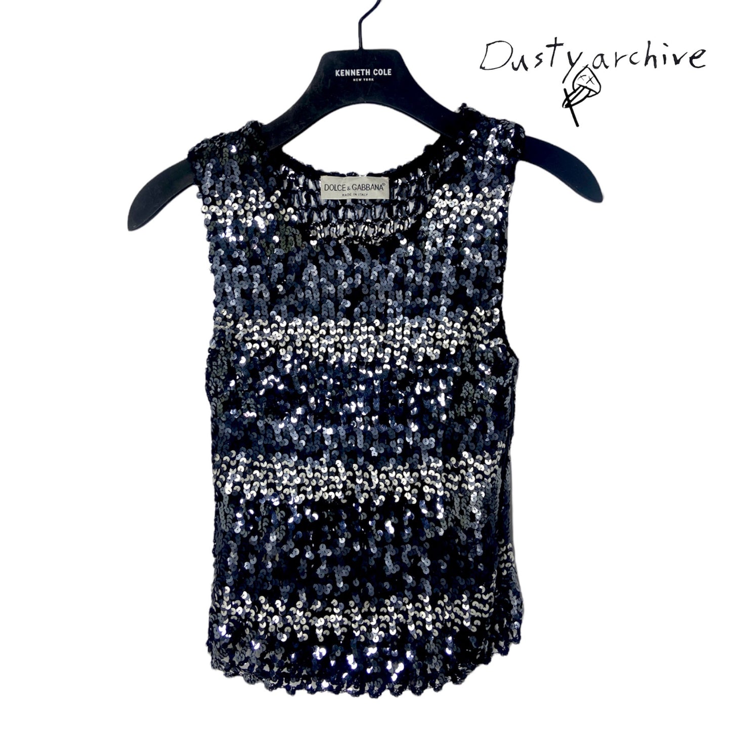 Dolce & Gabanna 90s sequins open knit top 44