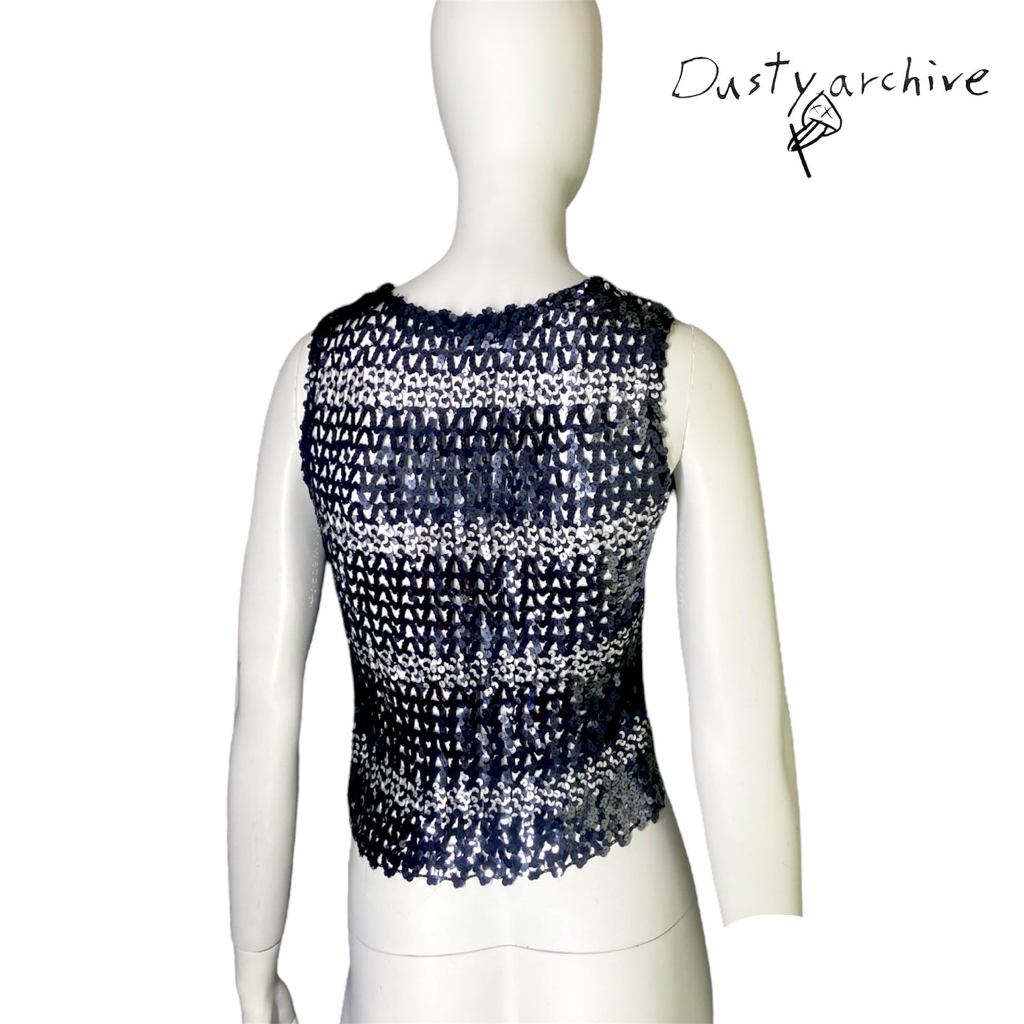 Dolce & Gabanna 90s sequins open knit top 44