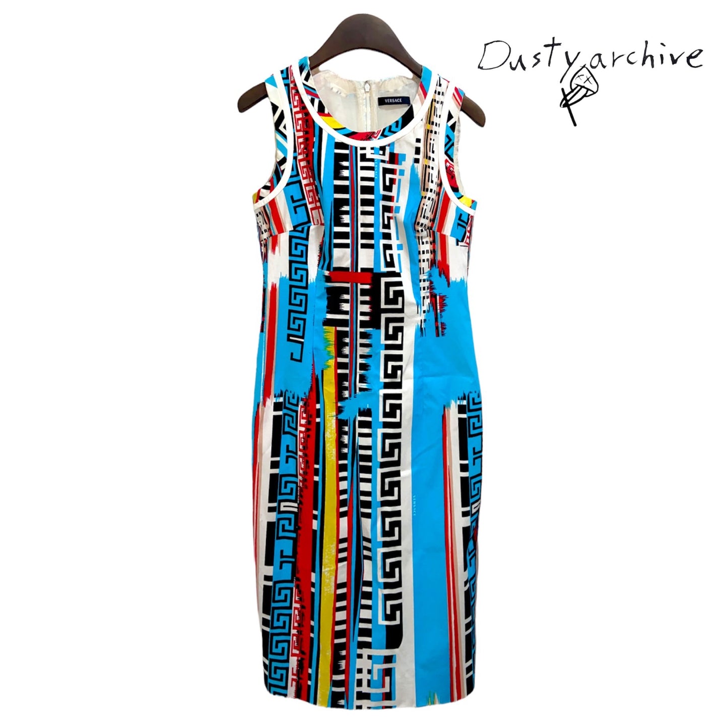 Versace spring 2011 print logo dress 40