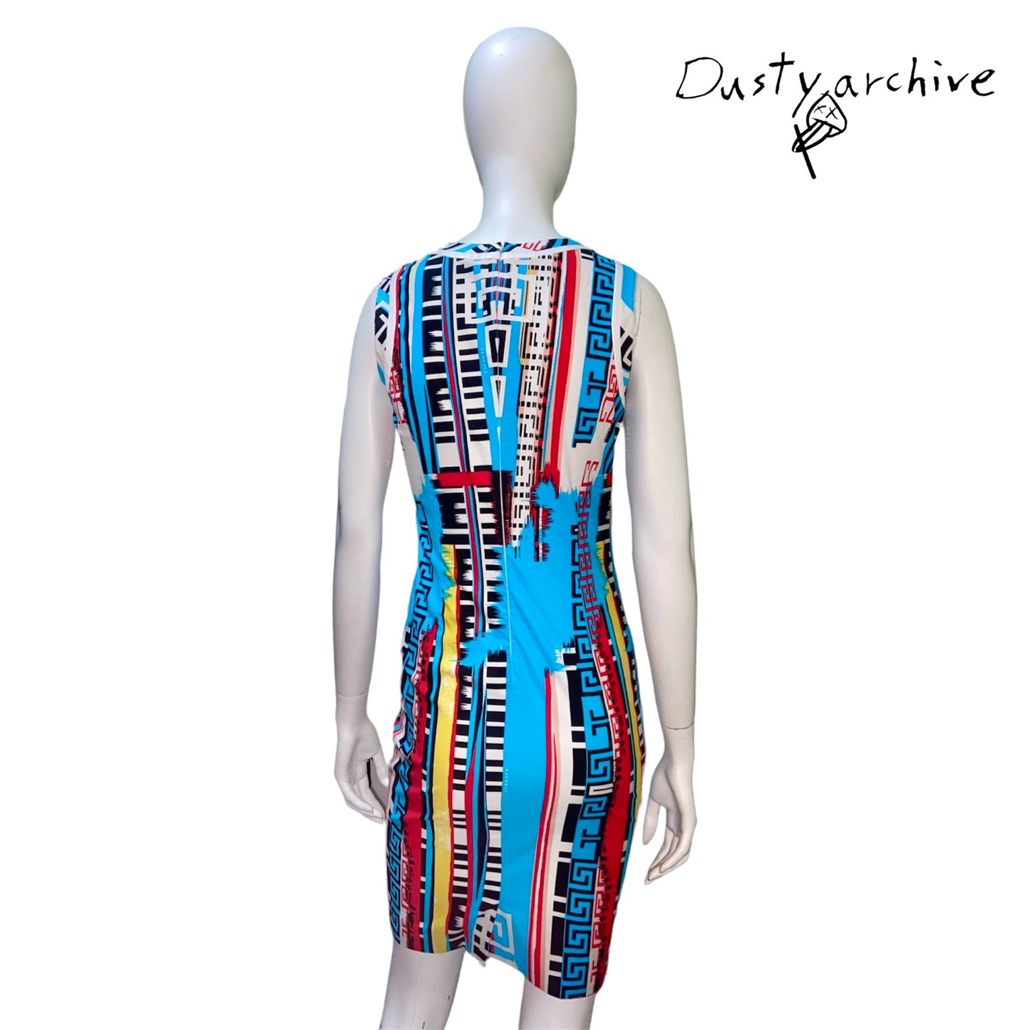 Versace spring 2011 print logo dress 40
