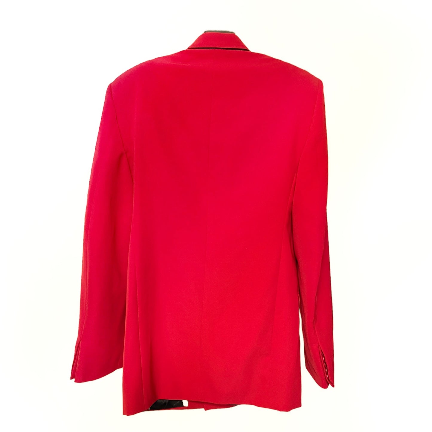 Balenciaga Bwnt ss19 runway set red 80s boxy shoulder blazer pants suit set 44