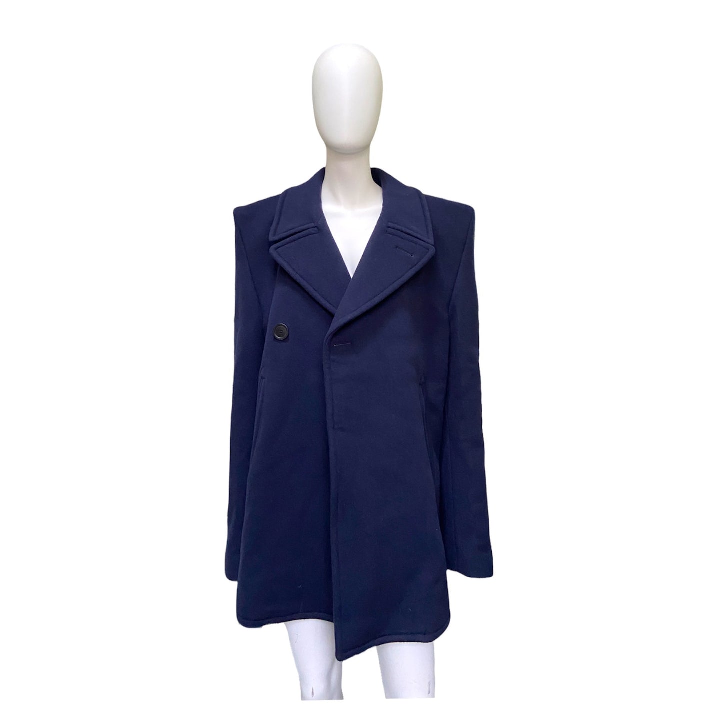 Balenciaga Ss19 runway 80s boxy shoulder camel wool coat jacket 48