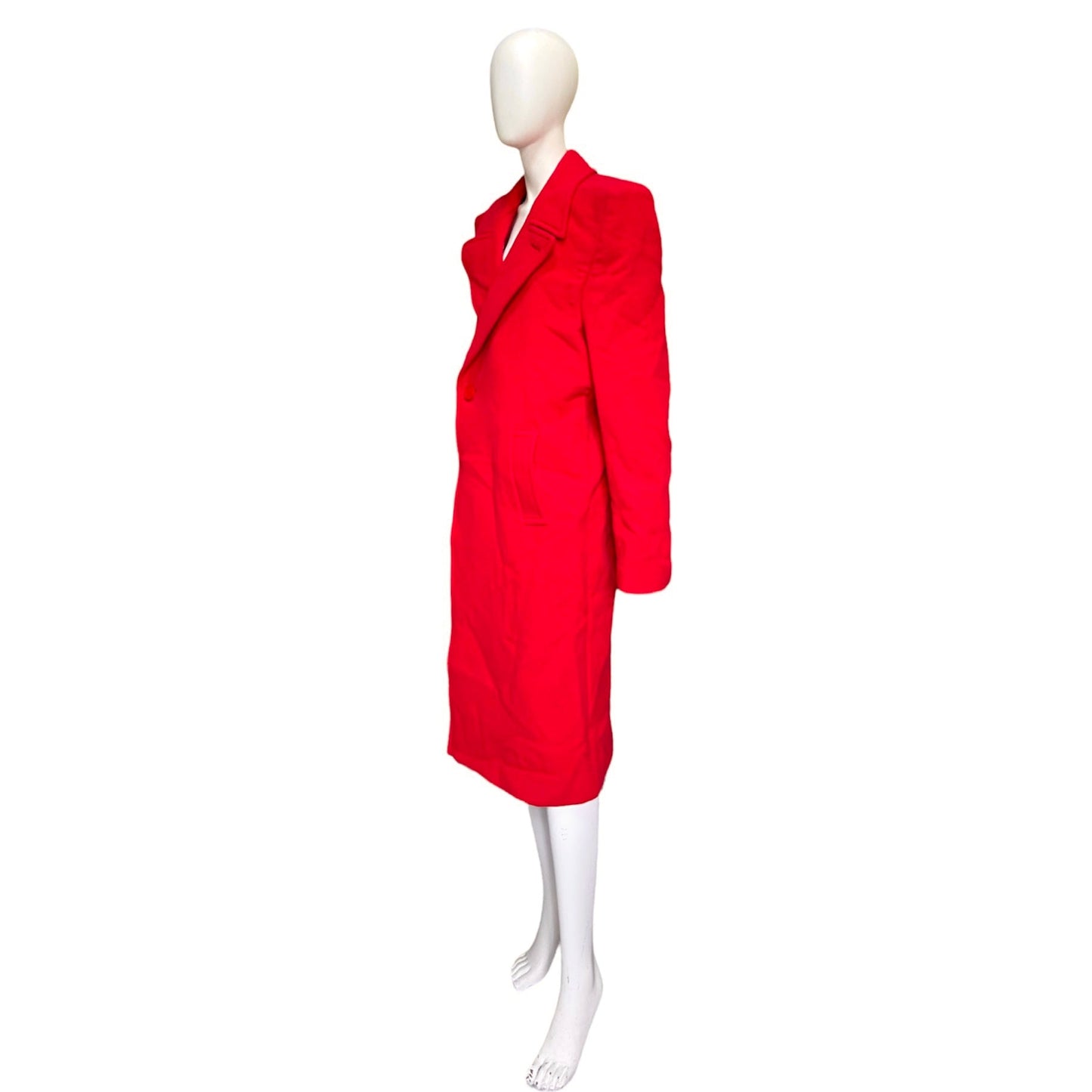 Balenciaga Ss19 runway 80s boxy shoulder red camel wool coat jacket 44