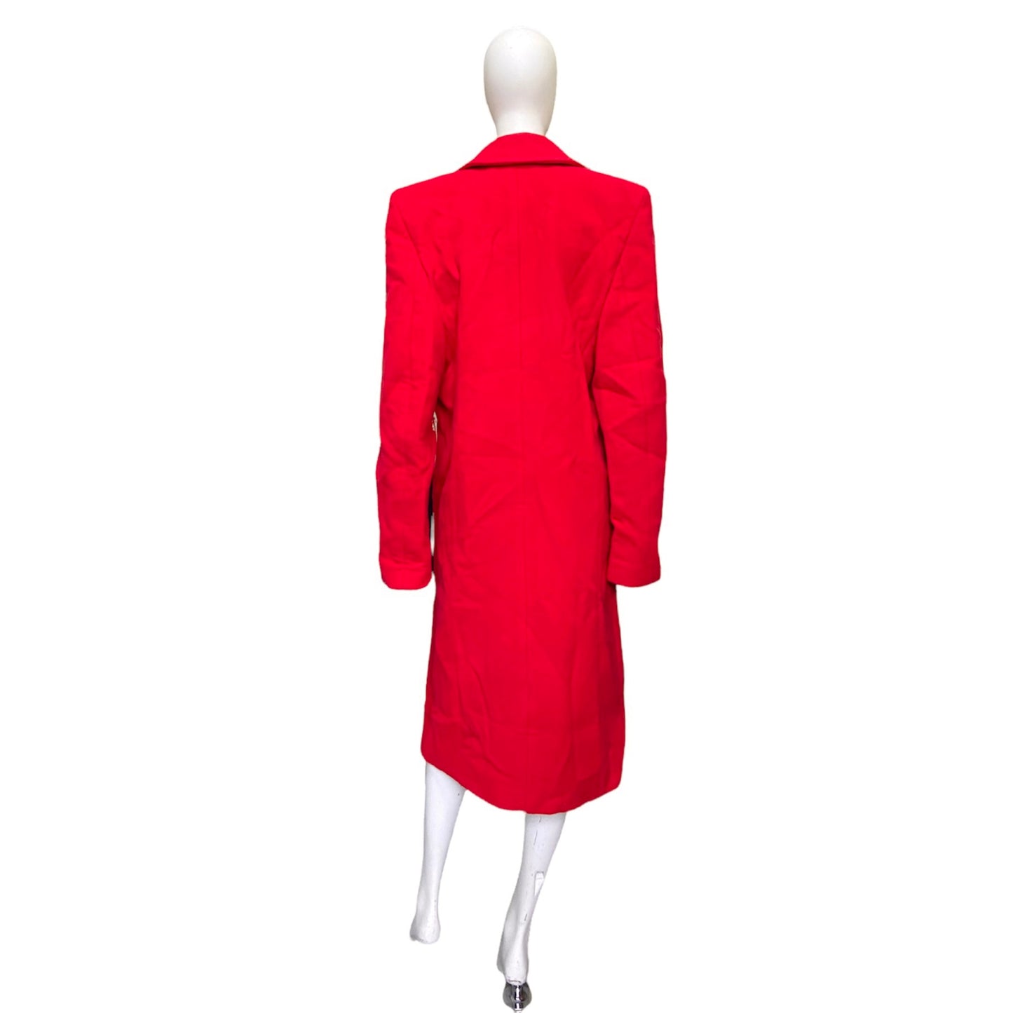 Balenciaga Ss19 runway 80s boxy shoulder red camel wool coat jacket 46