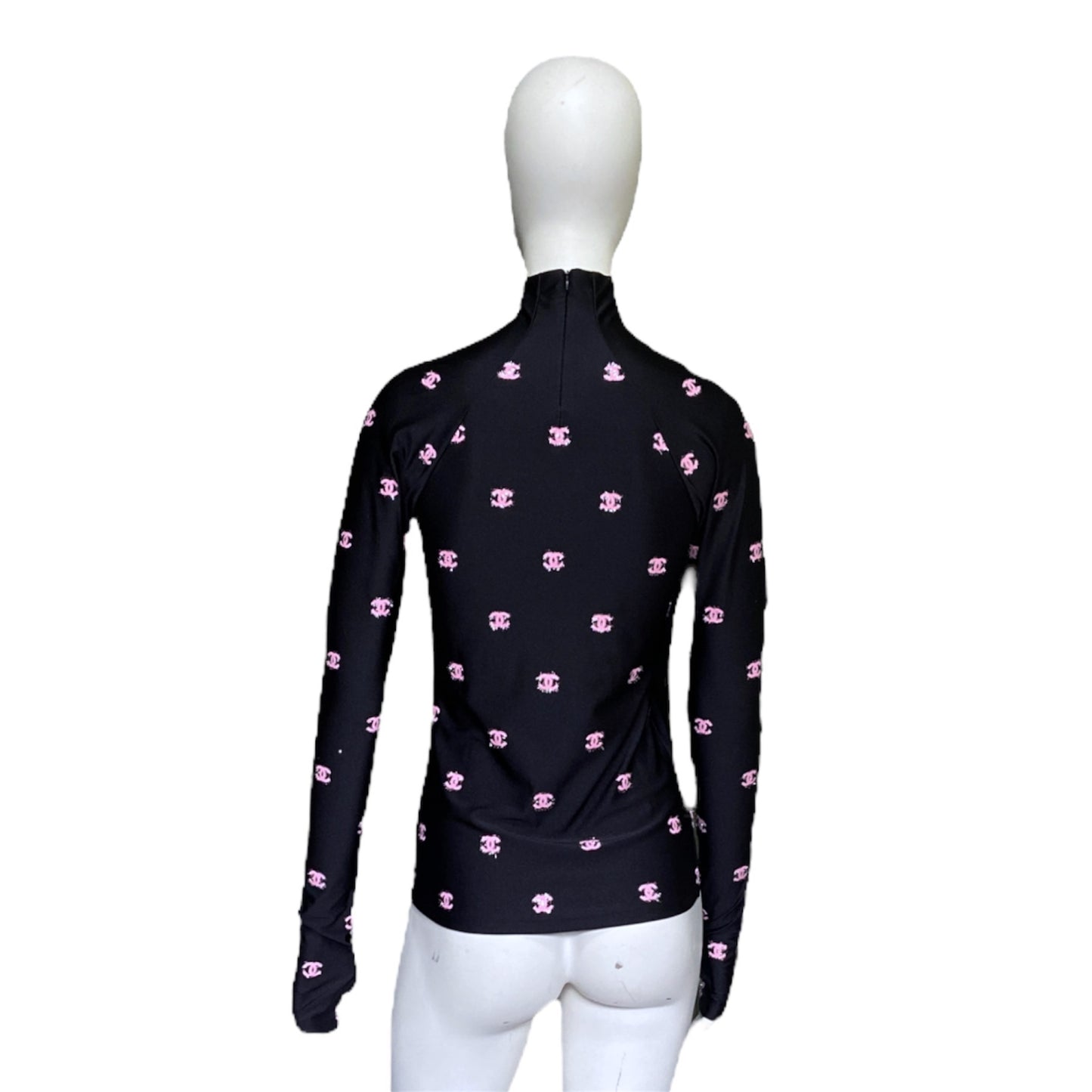 Chanel pink logo stretch top 38