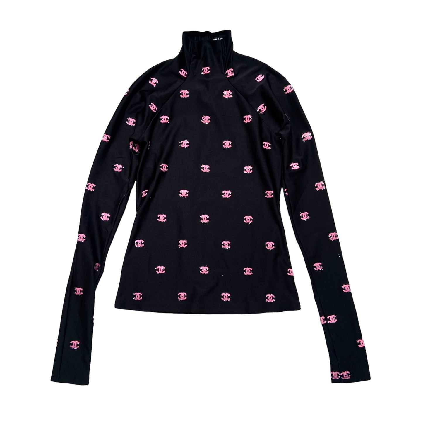 Chanel pink logo stretch top 38