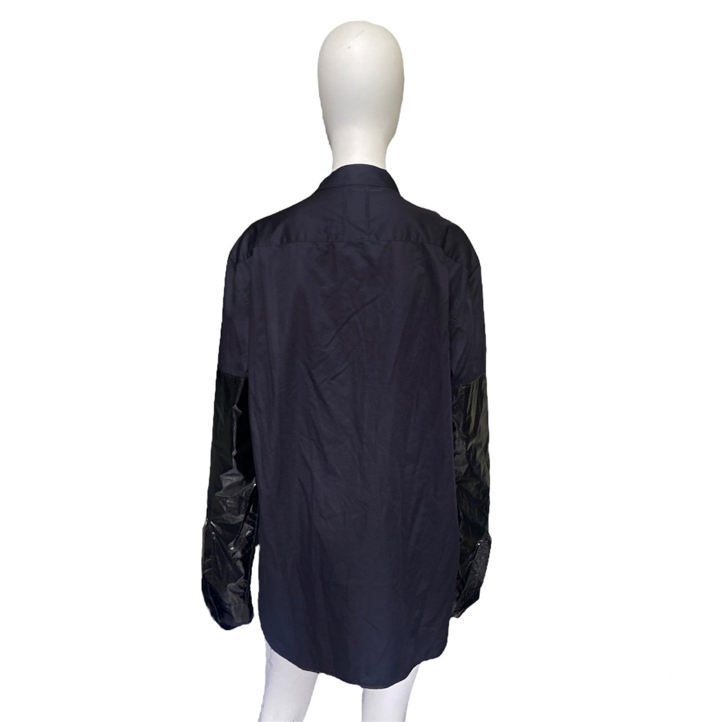 Damir domar black cut sleeve slave collar shirt 48