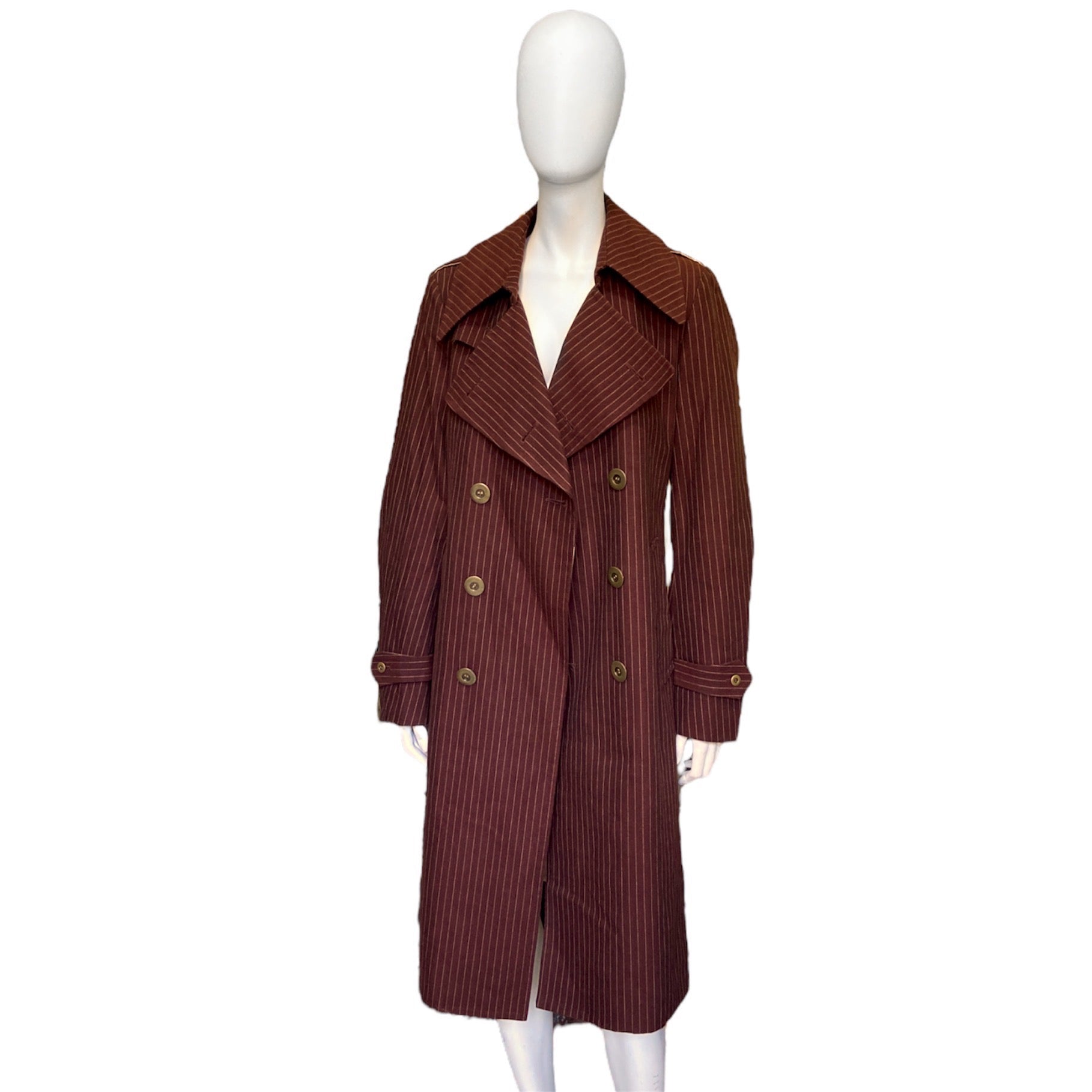 20471120 red striped double breasted trench coat – Dusty Archive