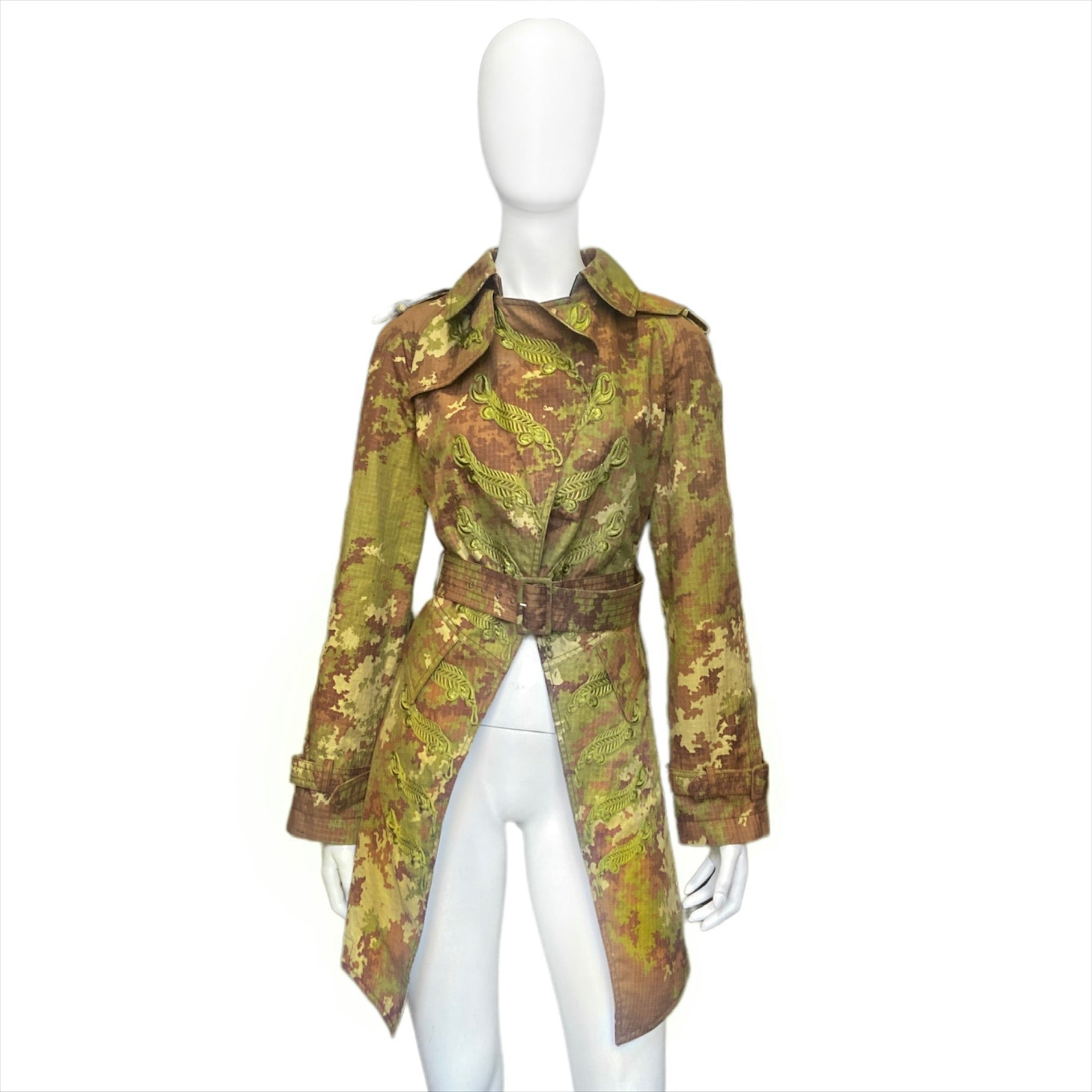 Jean Paul Gaultier spring 2008 camo pirate pleated trench coat