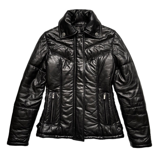 Gucci Fall 1998 Tom Ford Lambskin Leather Quilted Down Puffer Jacket 38