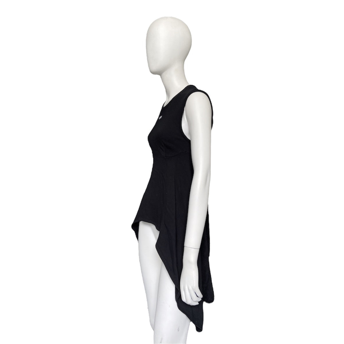 Off White logo open back drape wrap tank top