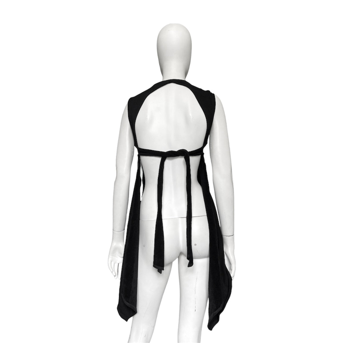 Off White logo open back drape wrap tank top