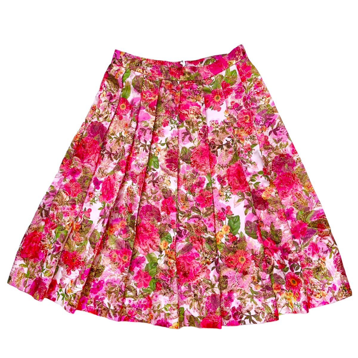 Comme des garçons ss20 floral jacquard gold pink round skirt 31