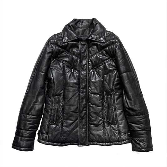 Gucci Fall 1998 Tom Ford Lambskin Leather Quilted Down Puffer Jacket 48