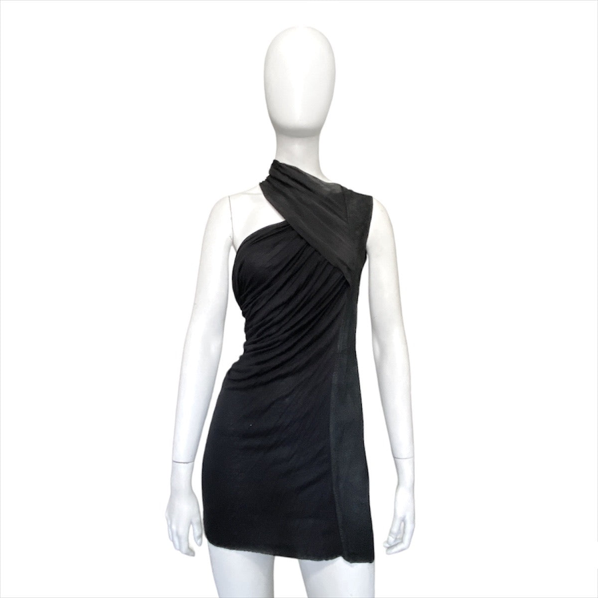 Rick Owens ss12 naska patchwork silk leather draped dress top Dusty Archive Rick Owens ss12 naska patchwork silk leather draped dress top Dusty Archive