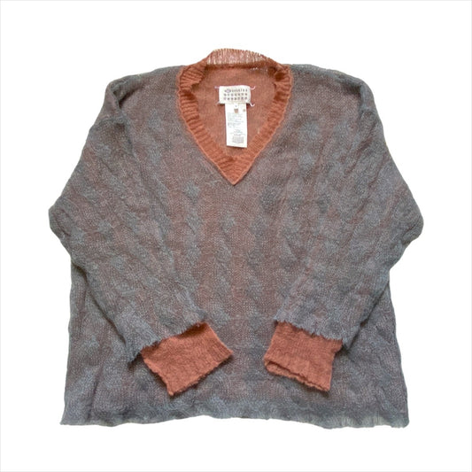 Maison Margiela FW17 oversized double mohair grunge open knit sweater