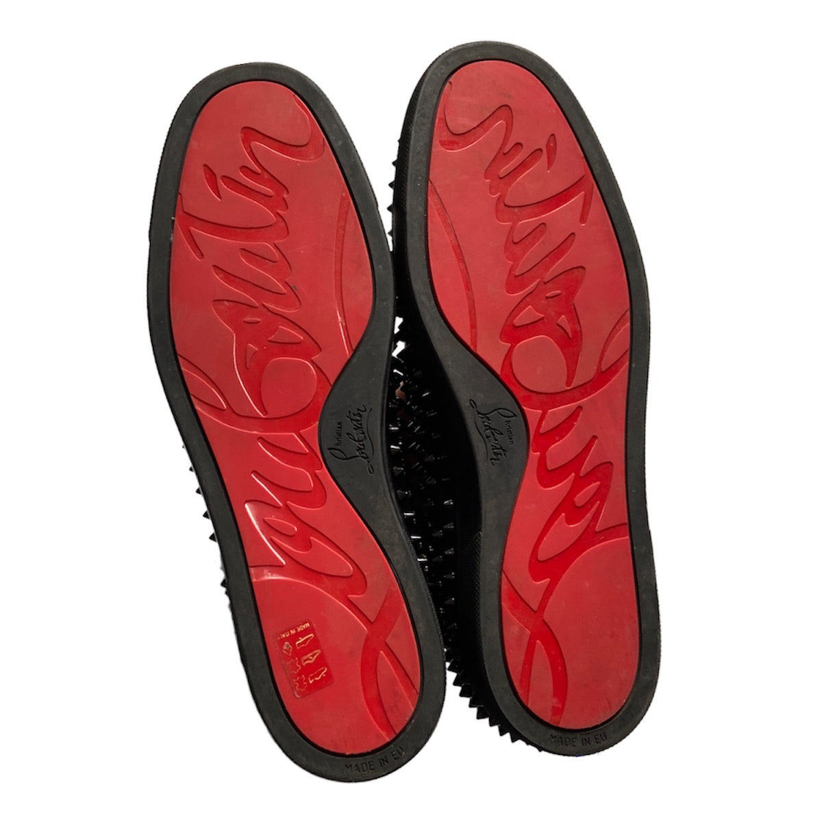 Christian Louboutin triple black spike slip on 43