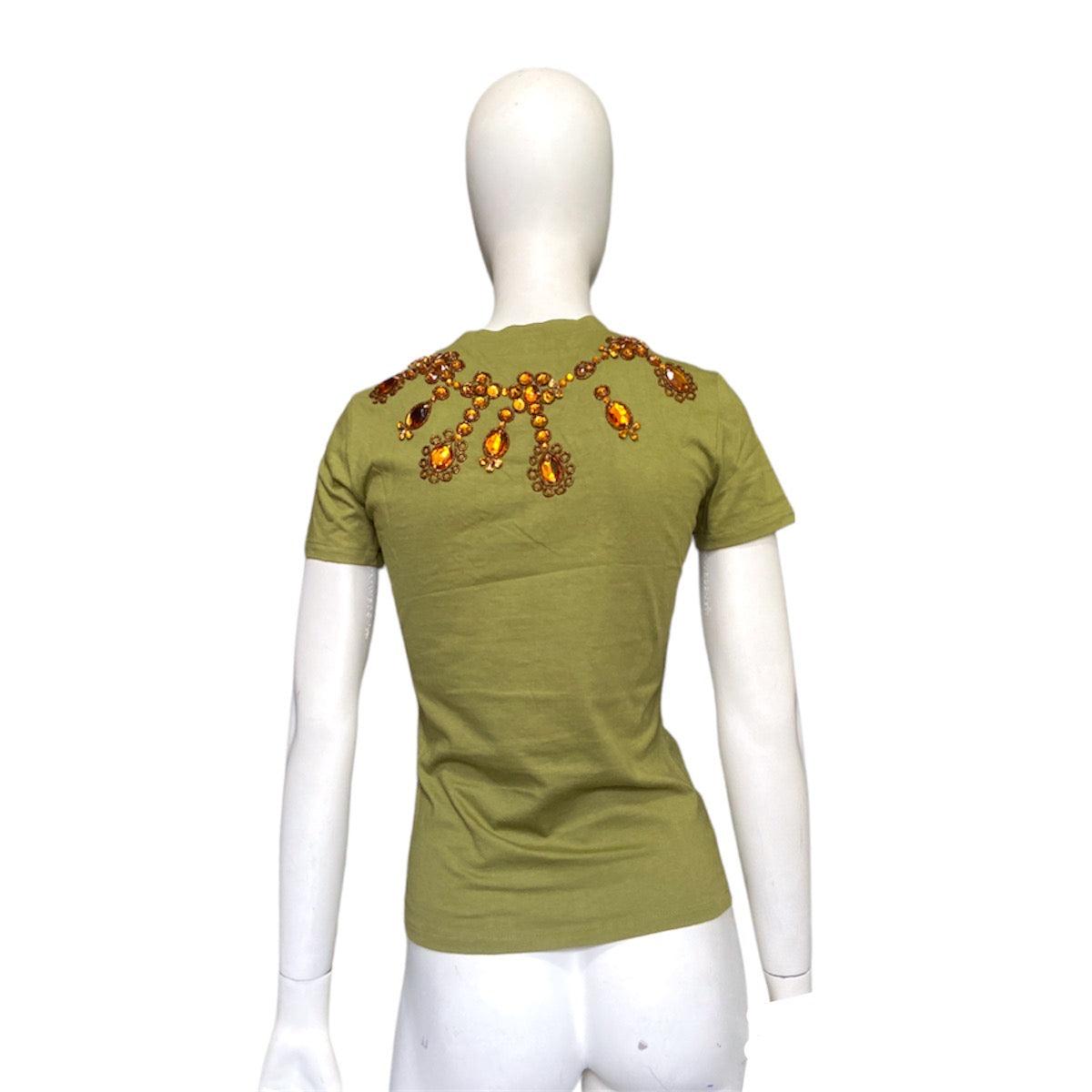 Dior Fall 2002 Galliano Swaroski crystal trompe l’oeil necklace tee