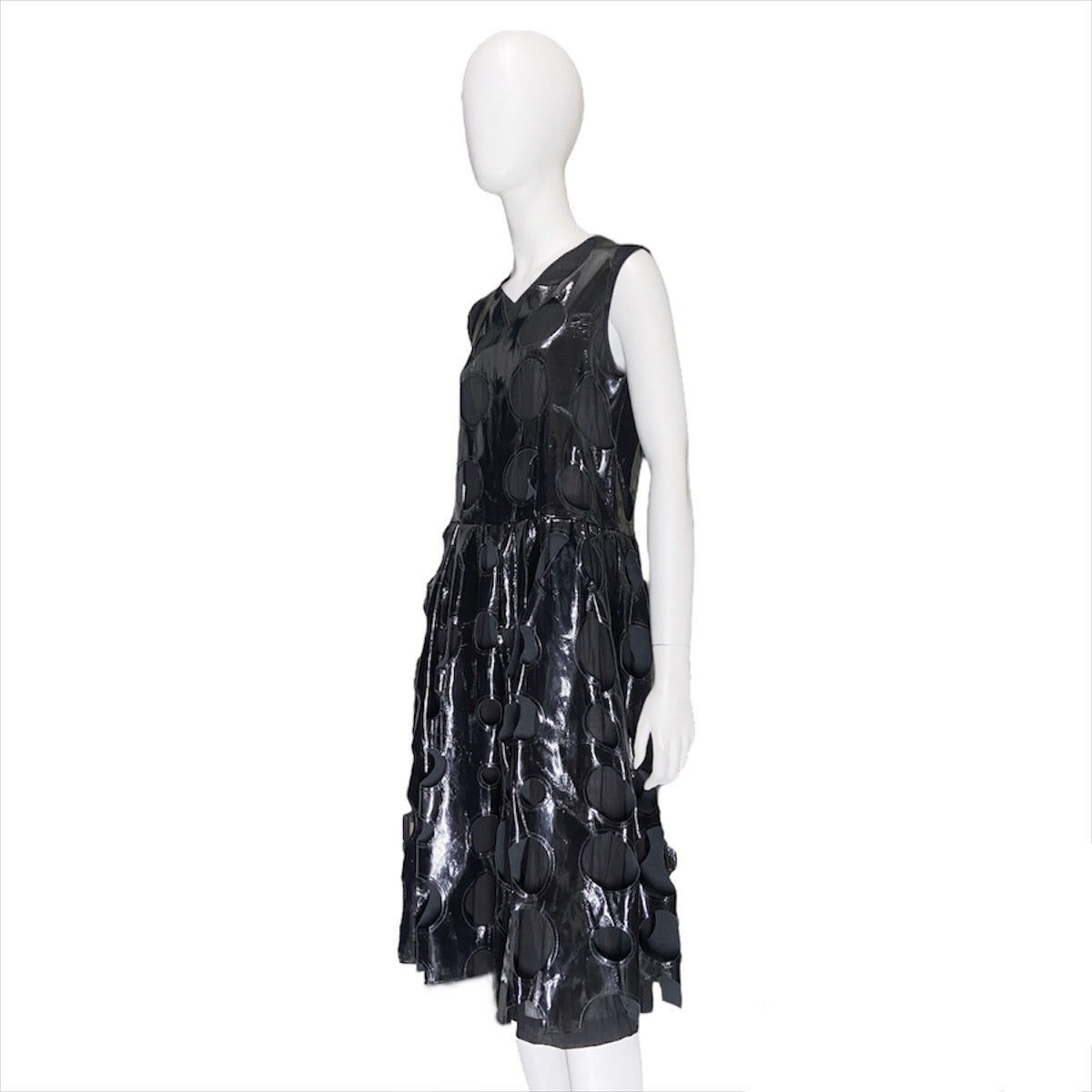 Comme des garçons ss15 pvc circle cut-out dress