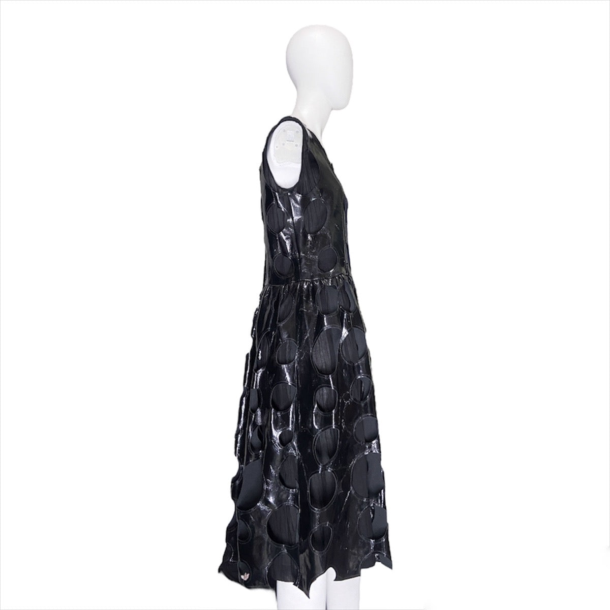 Comme des garçons ss15 pvc circle cut-out dress