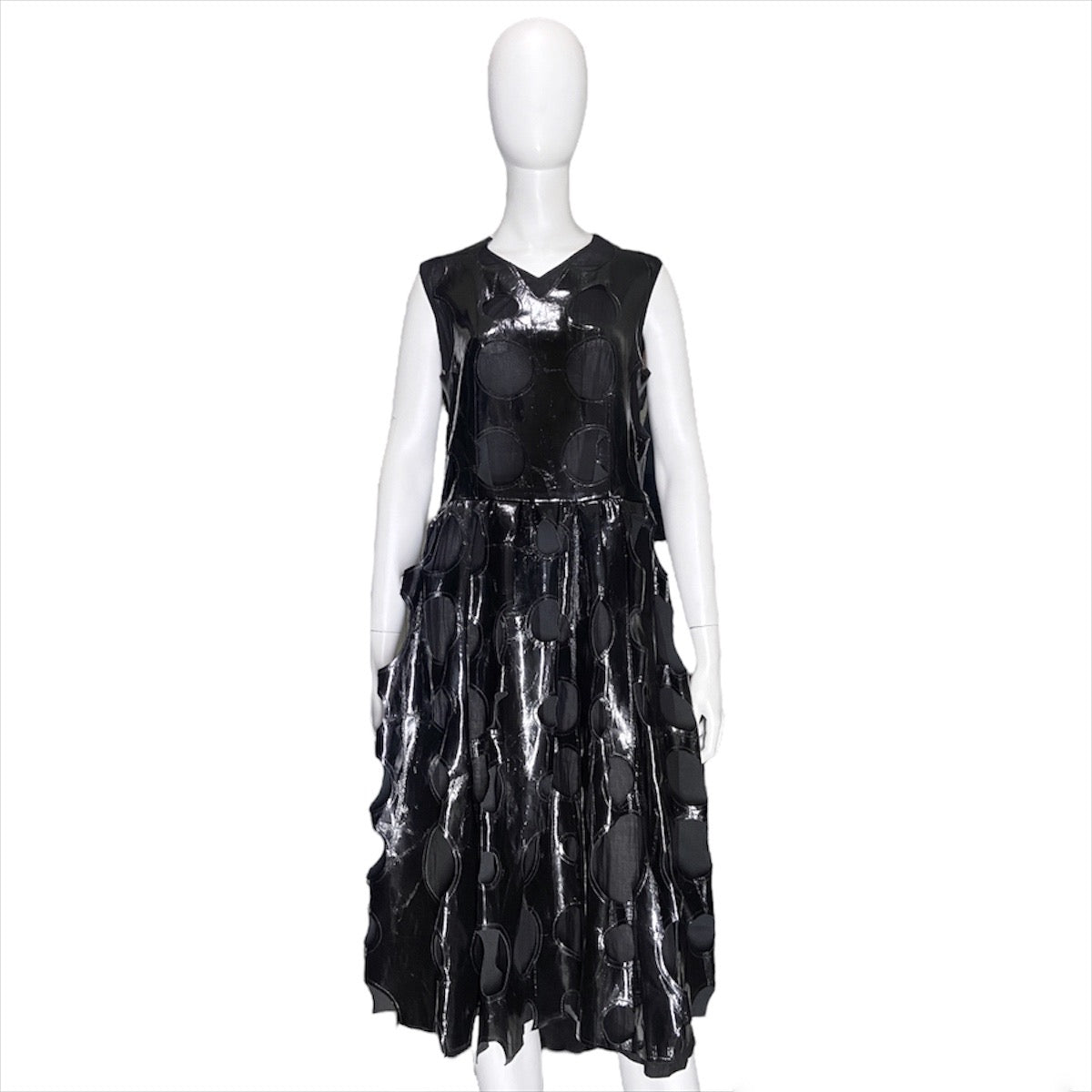 Comme des garçons ss15 pvc circle cut-out dress