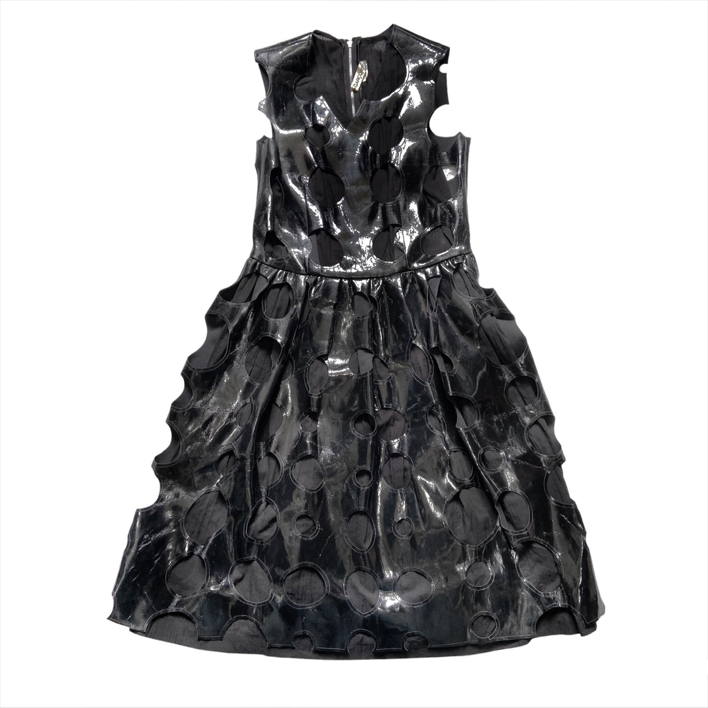 Comme des garçons ss15 pvc circle cut-out dress