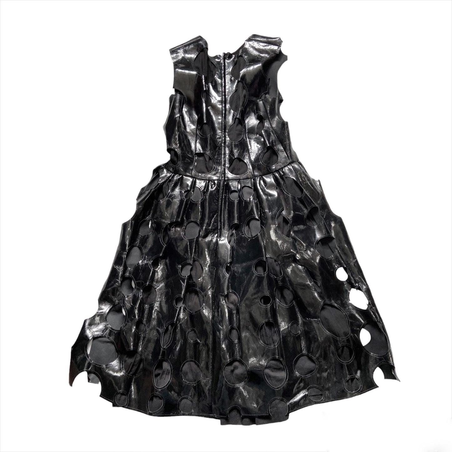 Comme des garçons ss15 pvc circle cut-out dress