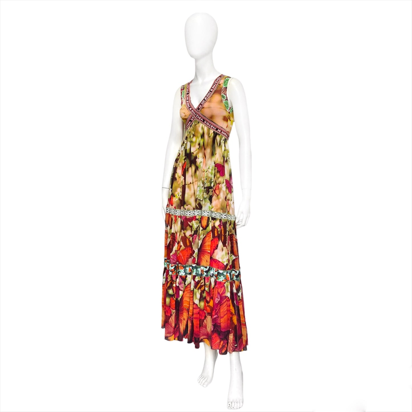 Jean Paul Gaultier 2003 soleli butterfly maxi dress