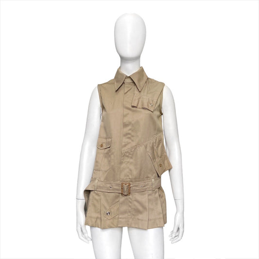 20471120 paper khaki rebuilt pleated shirt vest