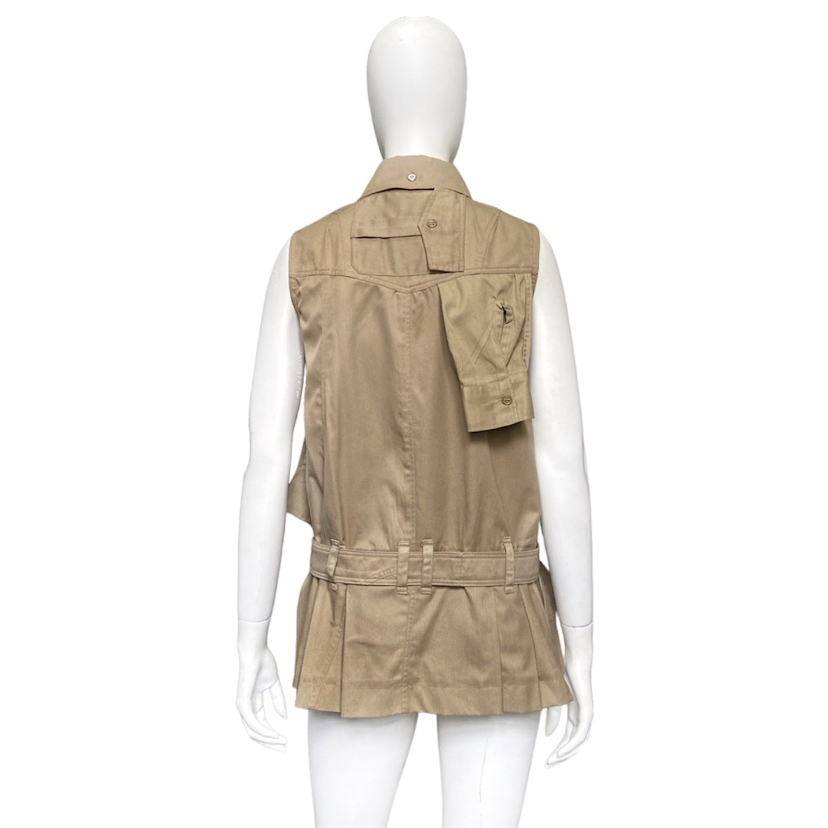 20471120 paper khaki rebuilt pleated shirt vest