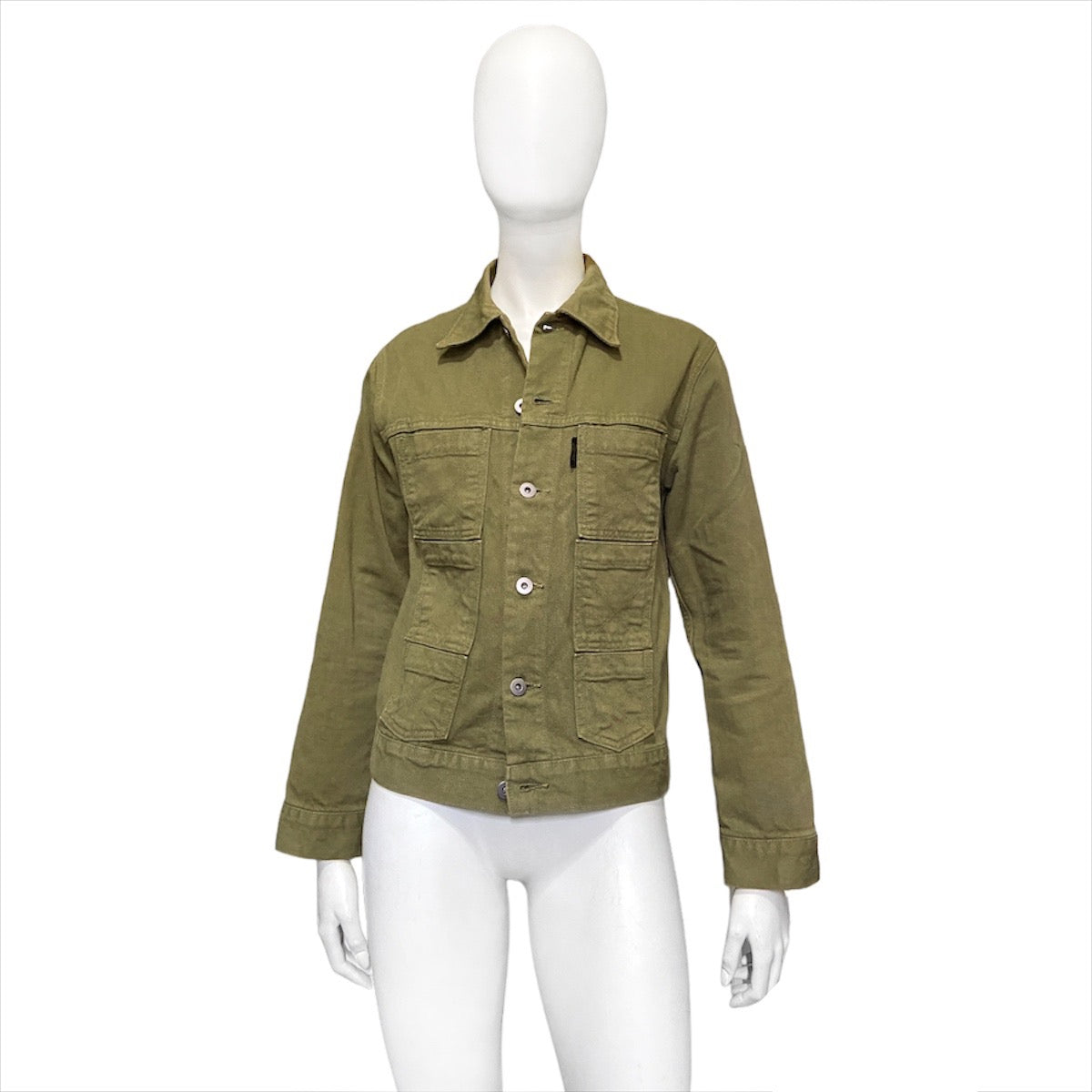 20471120 double sex green six pocket denim jacket M