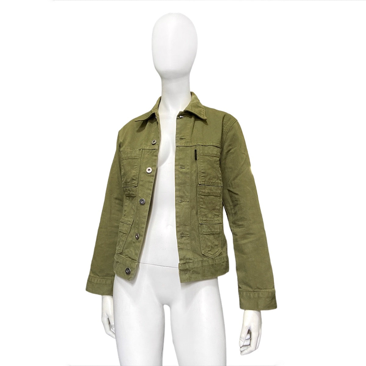 20471120 double sex green six pocket denim jacket M