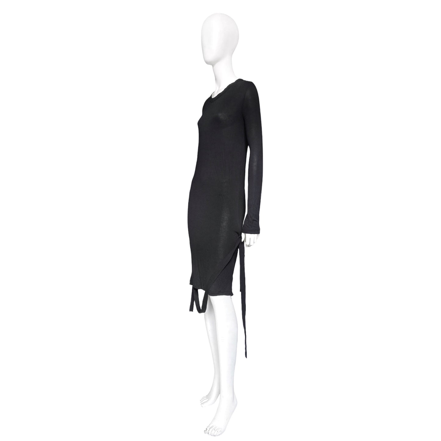 Ann Demeulemeester black bondage strap long sleeve top dress 34