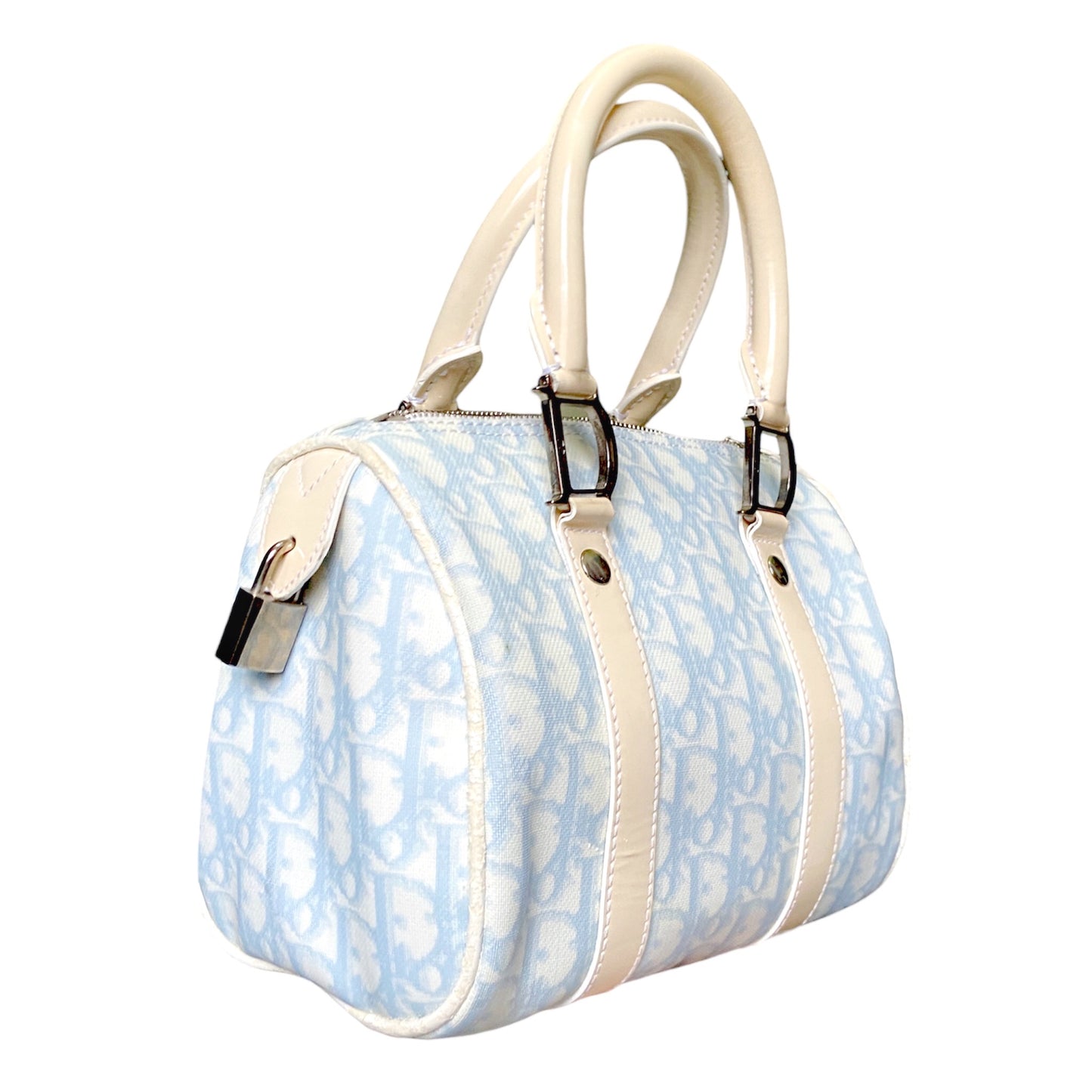 Christian Dior Galliano Spring 2005 Baby Blue Trotter Bowler Bag