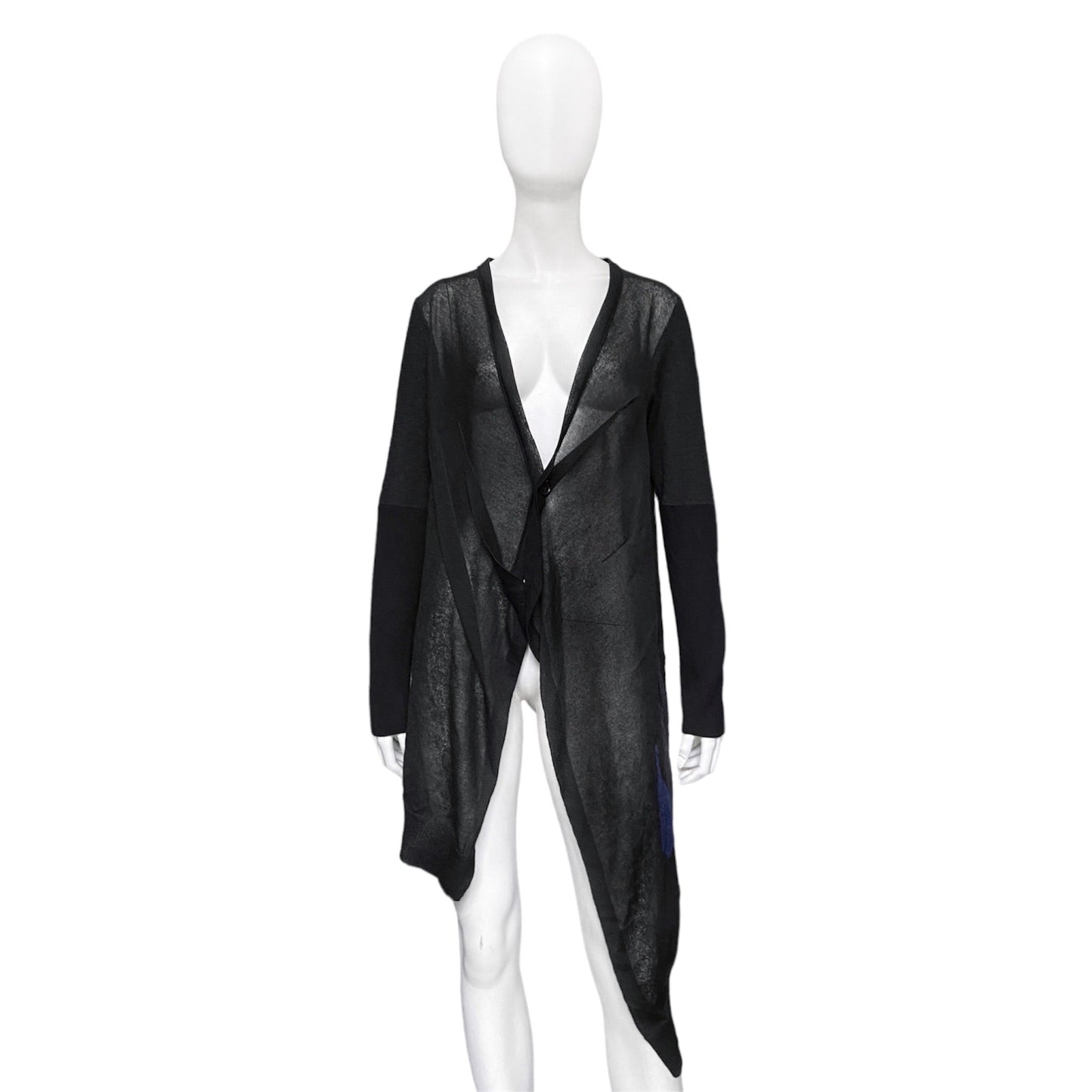 Yohji yamamoto asymmetrical paint feature cardigan 2